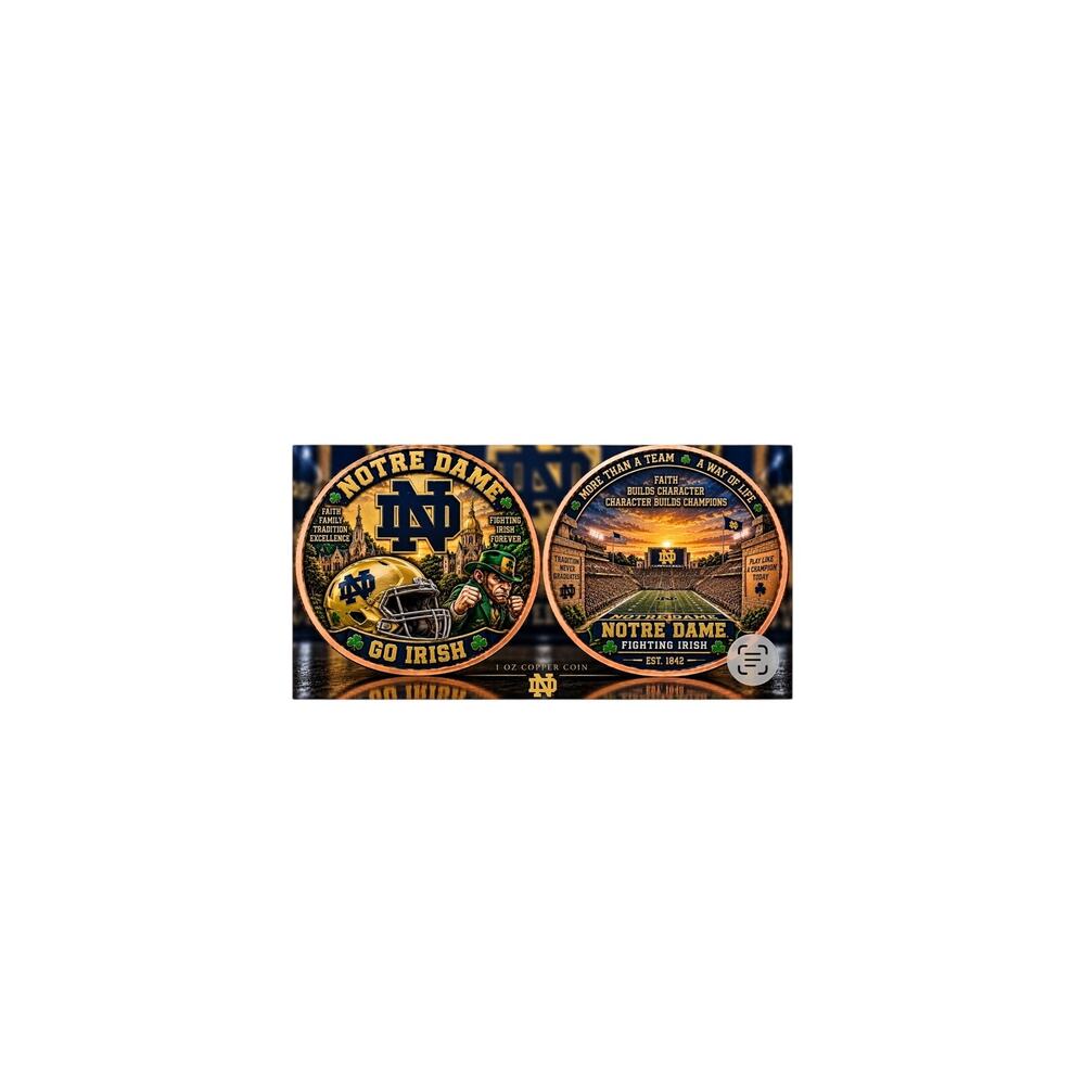Notre Dame Fighting Irish 1 oz Copper Coin Collectible College Football